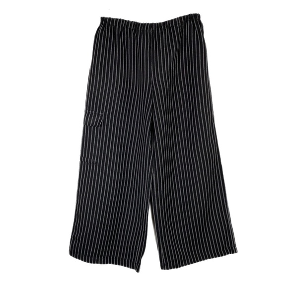 Chicos Women’s Striped Linen Blend Pull On Travelers Pants Chico Sz 2 - Picture 1 of 7